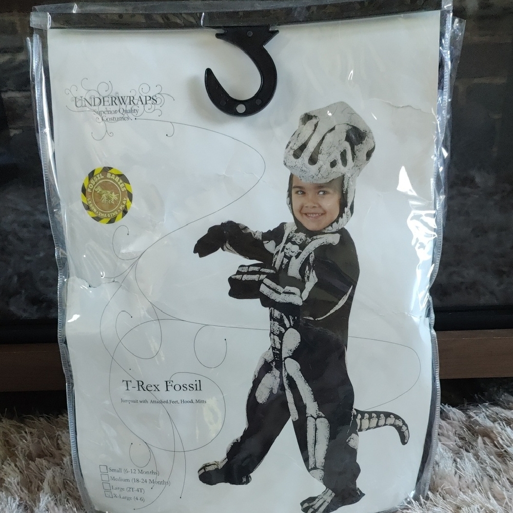 T-Rex Fossil Kids Costume - Black and White